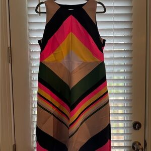 Source Unknown Colorful Chevron Midi Dress